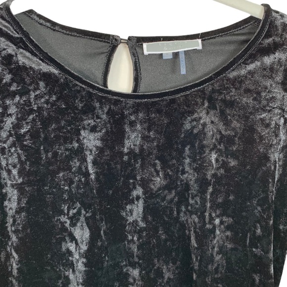 Liquid by Sioni Black Velvet Top with Lace Up Arms Detail Small - Picture 3 of 9